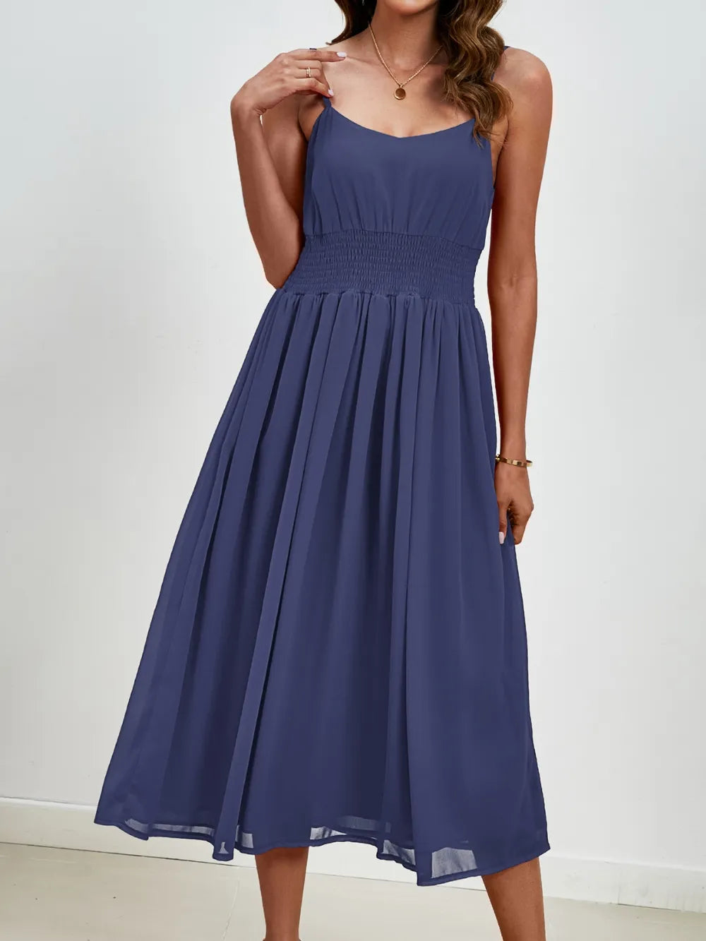 Scoop Neck Midi Cami Dress - Blushé Belle