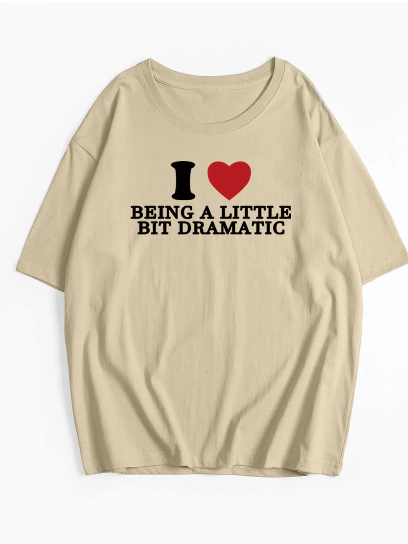 Plus Size Letter Graphic Round Neck Short Sleeve T-Shirt - Blushé Belle