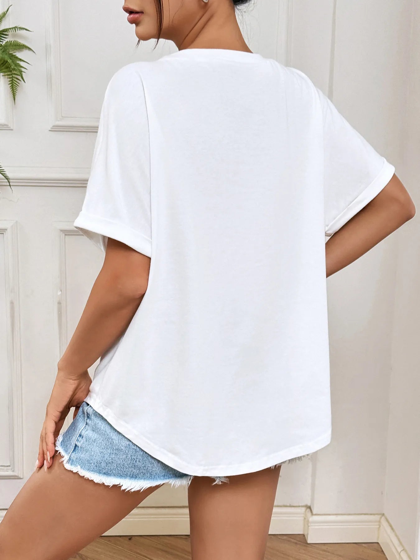 Bow Oversized Round Neck T-Shirt - Blushé Belle