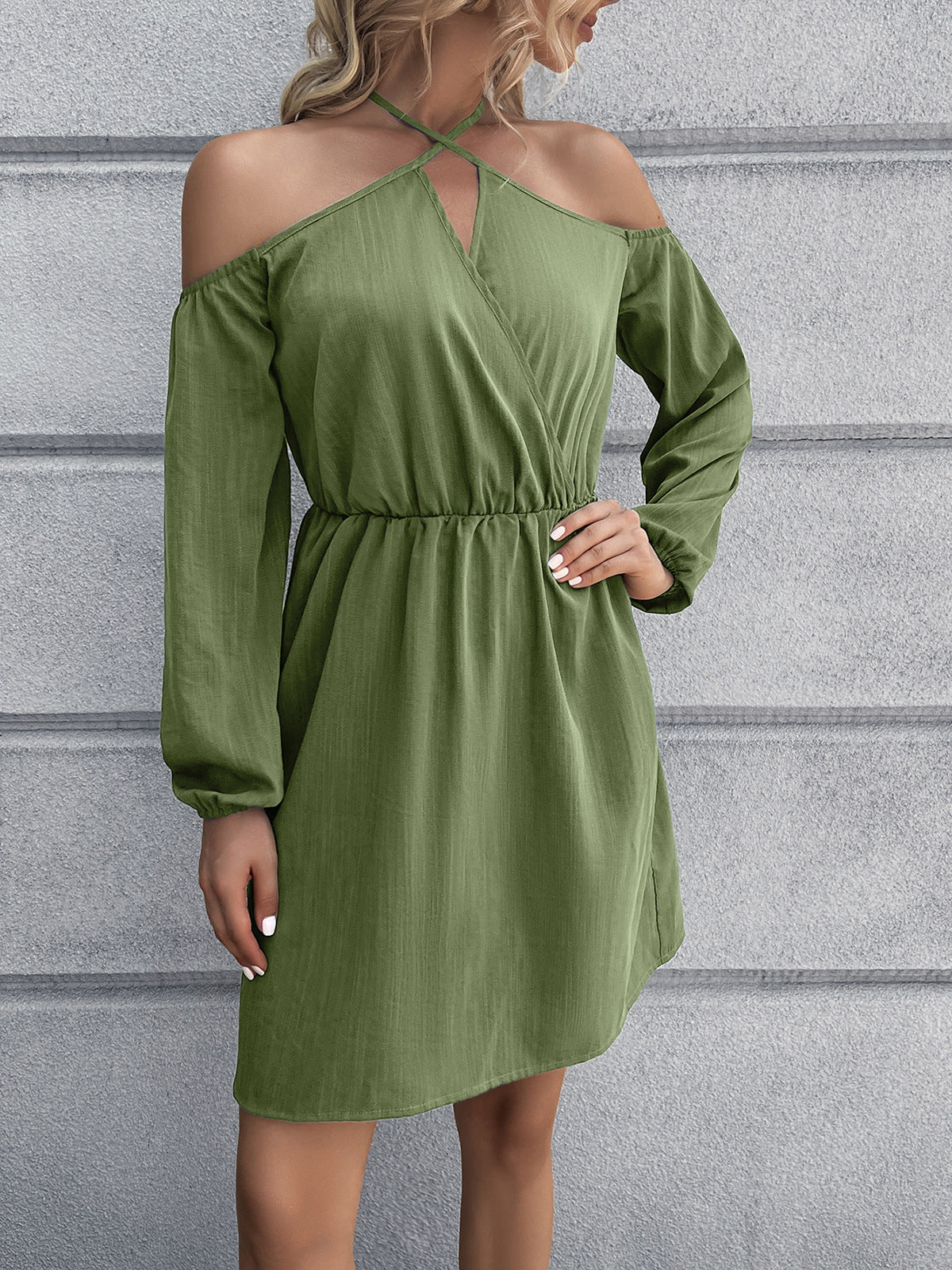 Ivy Lane Cold-Shoulder Crisscross Mini Dress - Blushé Belle