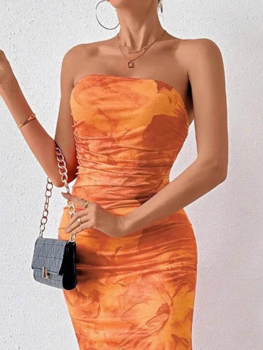 Printed Side Slit Tube Dress - Blushé Belle