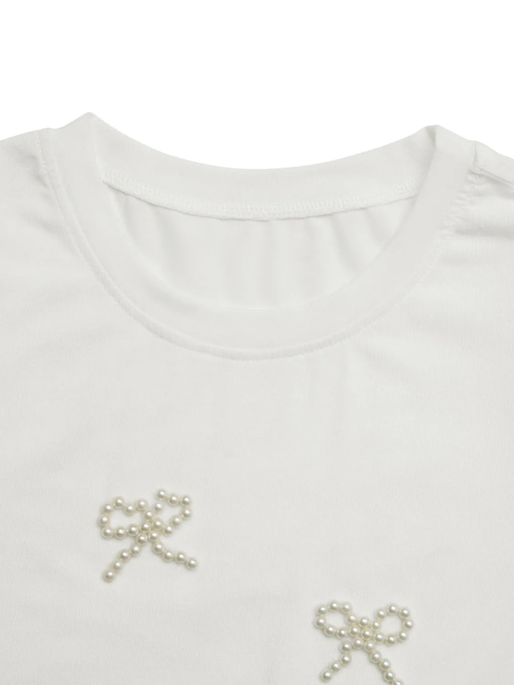 Pearl Bow Puff Sleeve T-Shirt - Blushé Belle