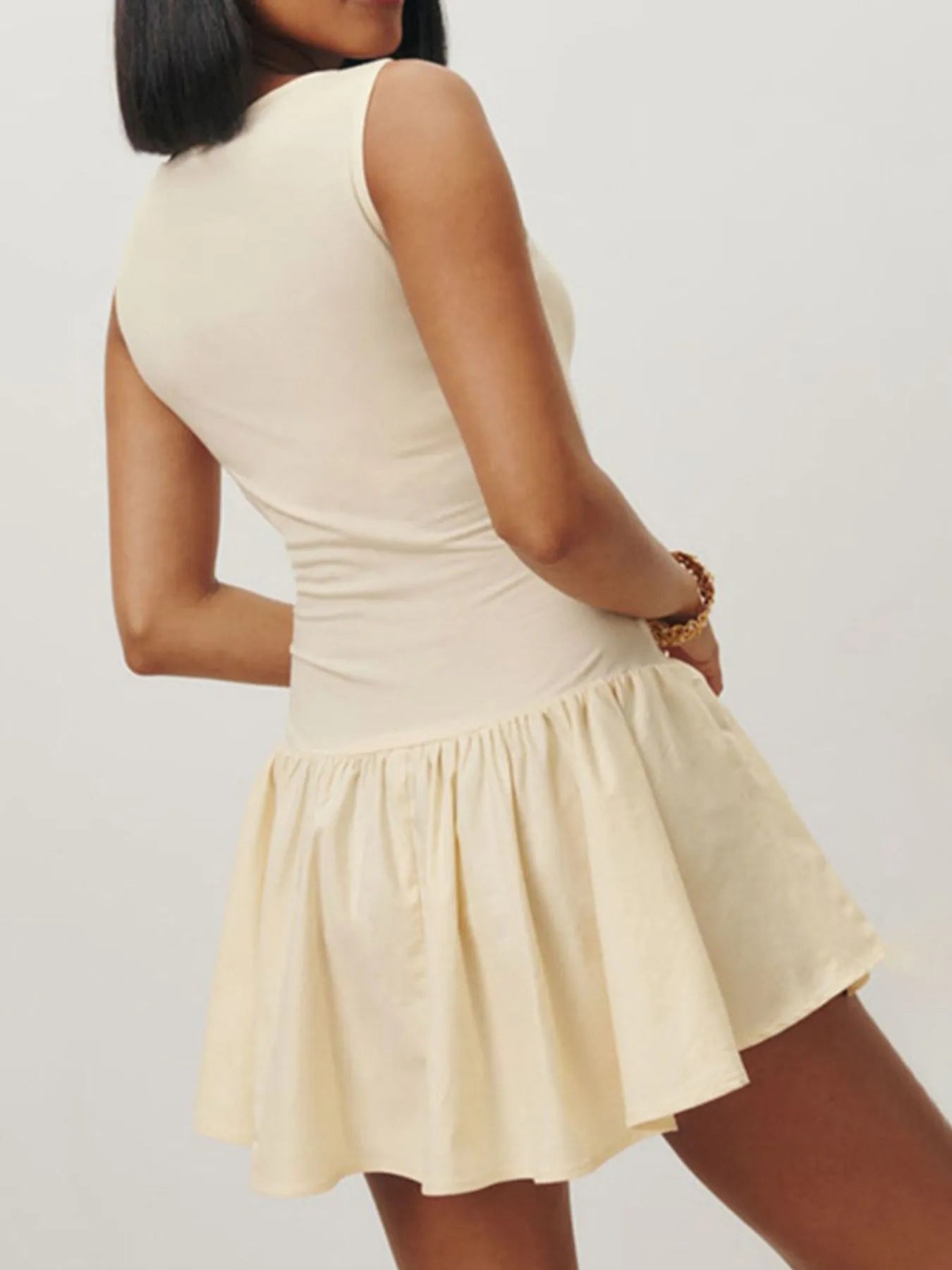 Sleeveless Ruched Mini Tank Dress - Blushé Belle