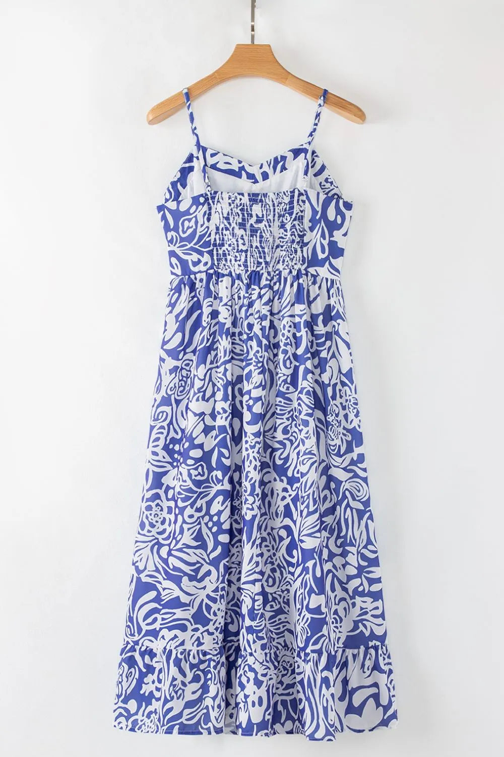 Floral Print Spaghetti Strap High Waist Dress - Blushé Belle