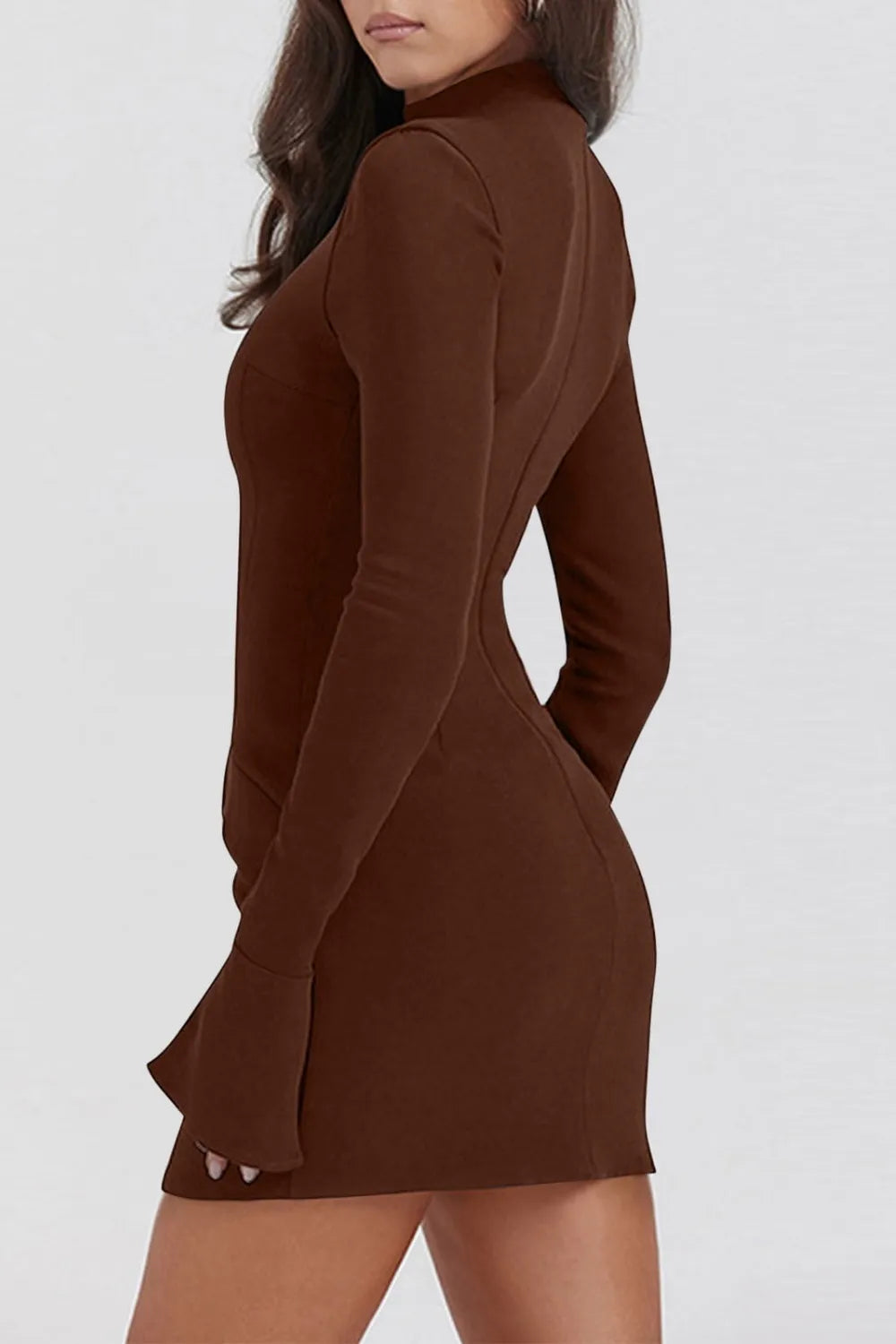 Mock Neck Long Sleeve Mini Dress - Blushé Belle