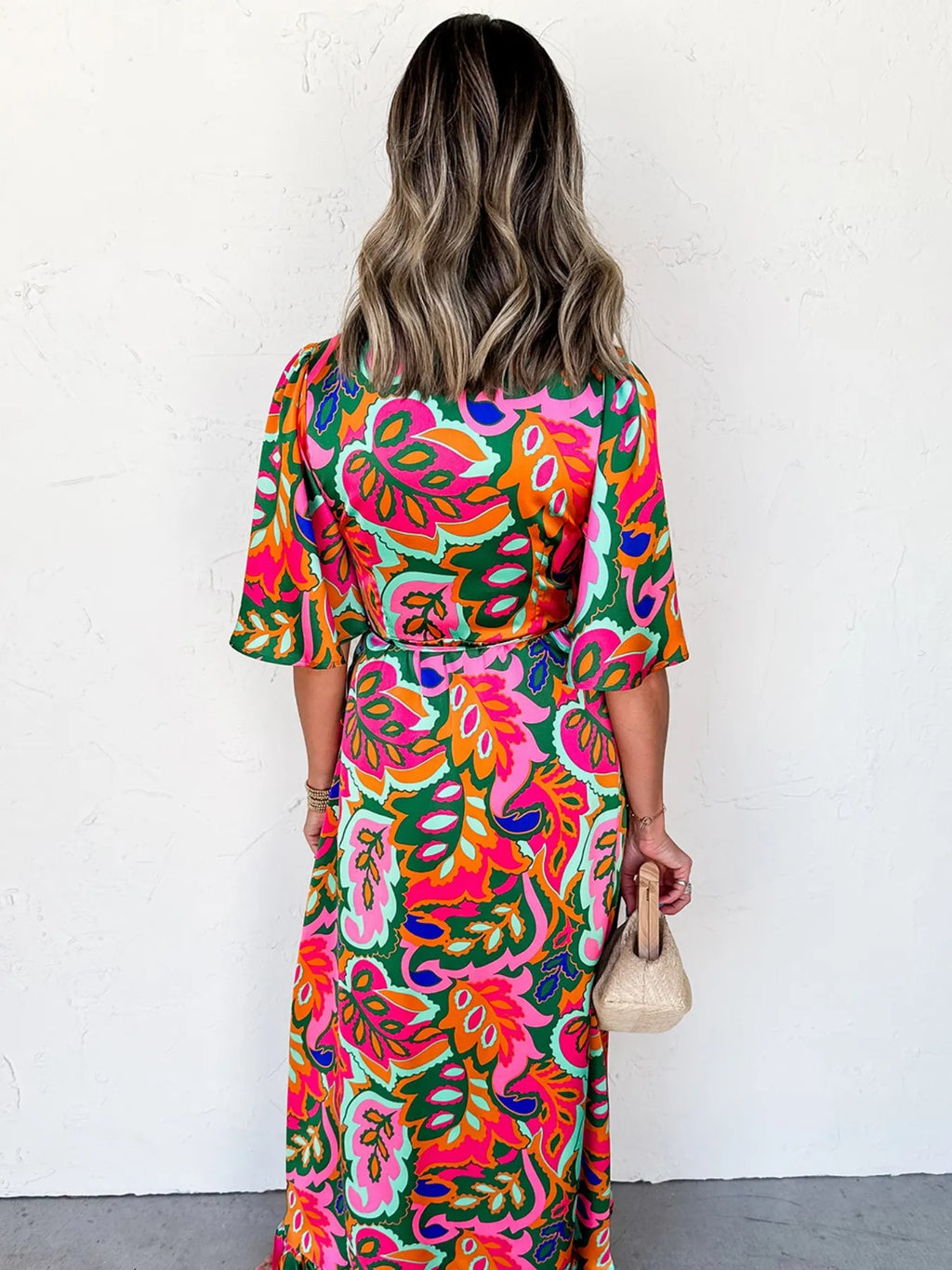 Floral Print Wrap Maxi Dress with Ruffle Details - Blushé Belle