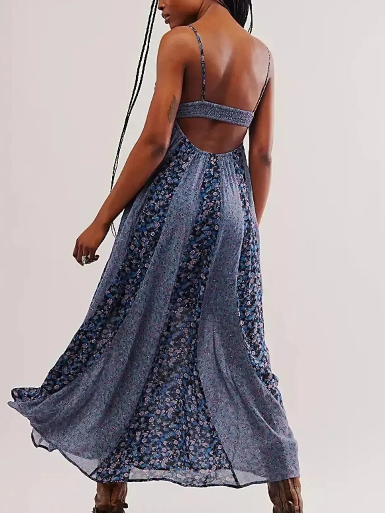 Floral V-Neck Maxi Cami Dress - Blushé Belle