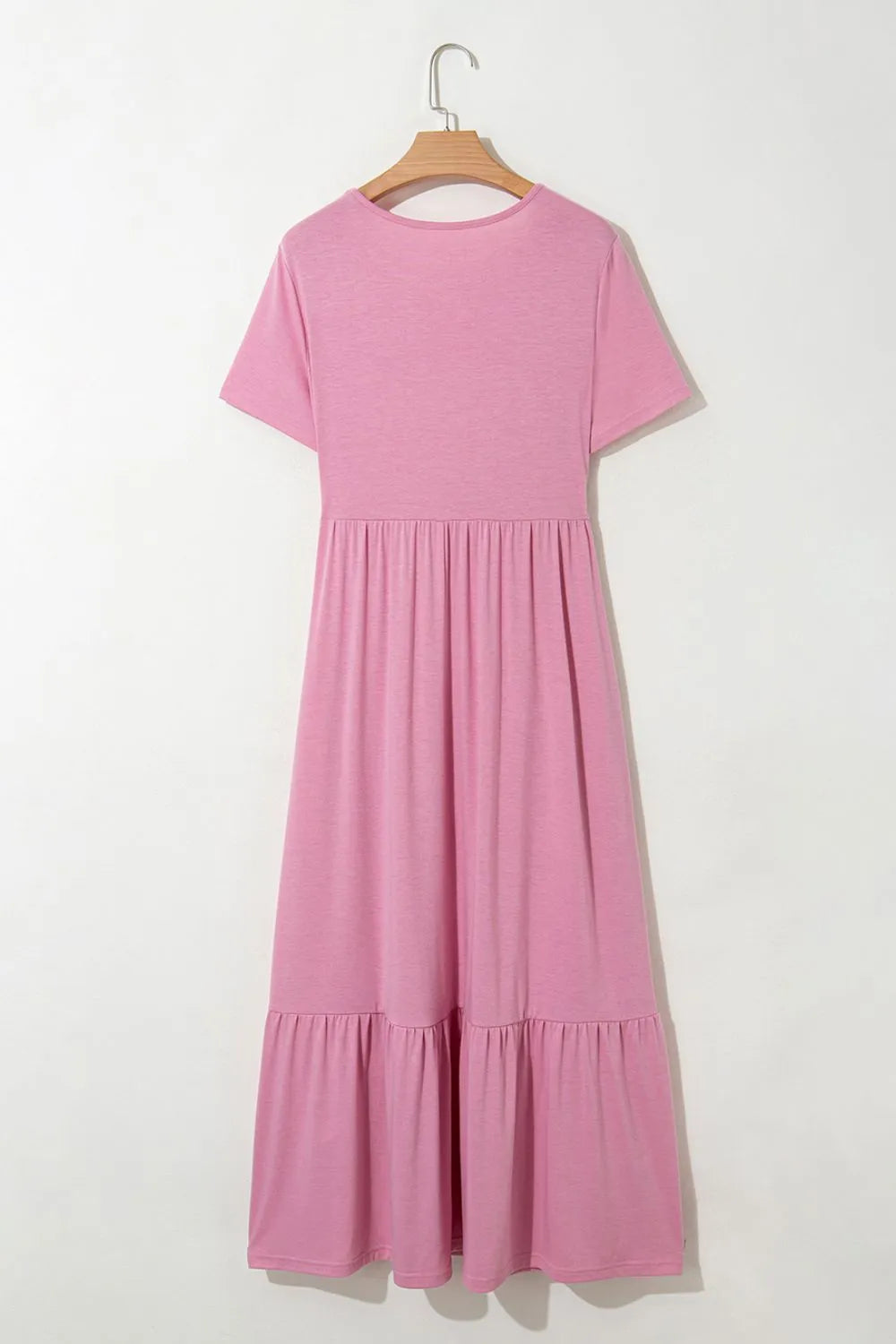 Solid Color High Waist Pocketed Tee Dress - Blushé Belle