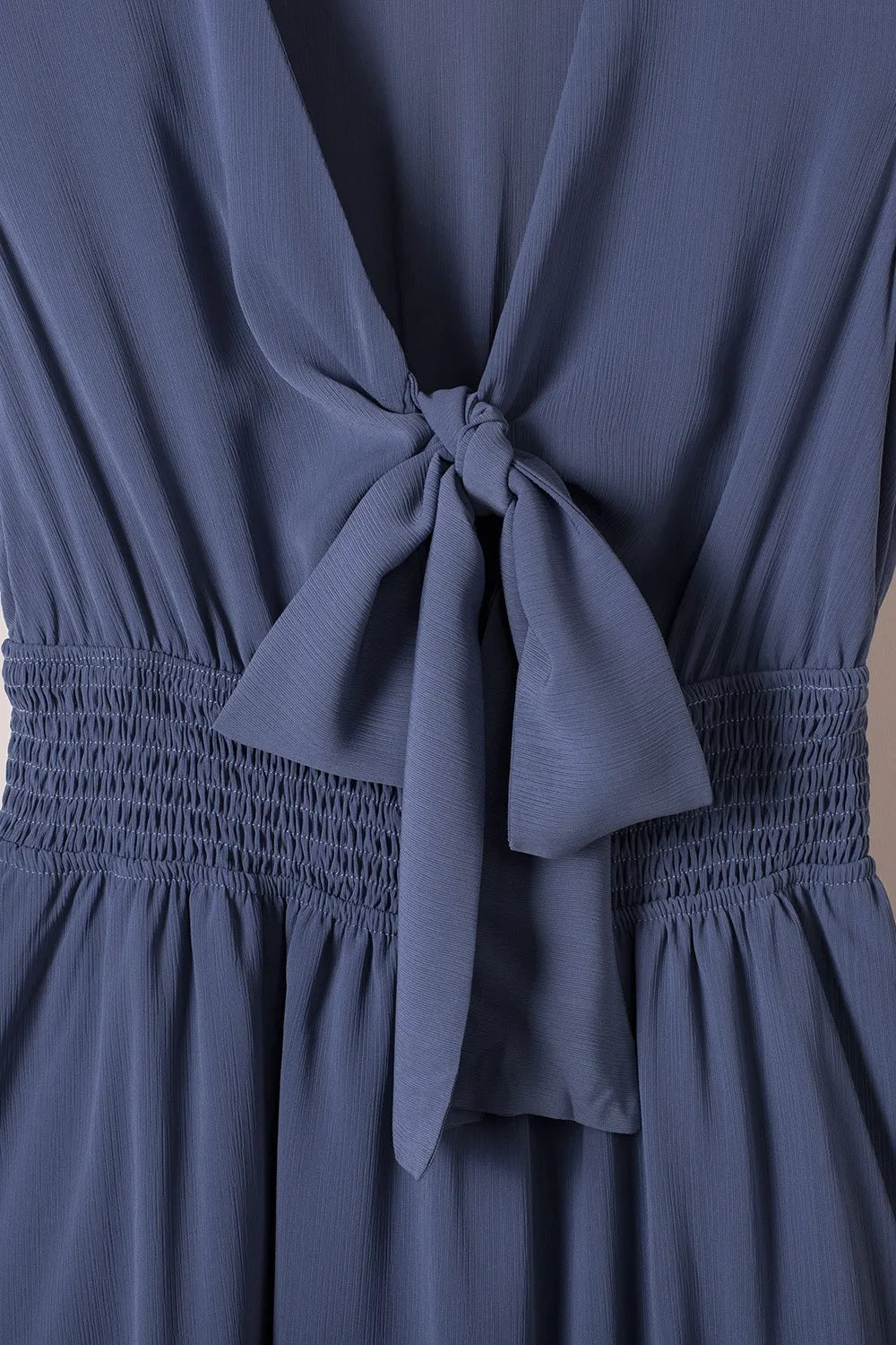 Tie-Front Mini Dress with Smocked Waist - Blushé Belle