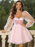 Sweetheart Neck Balloon Sleeve Mini Dress - Blushé Belle