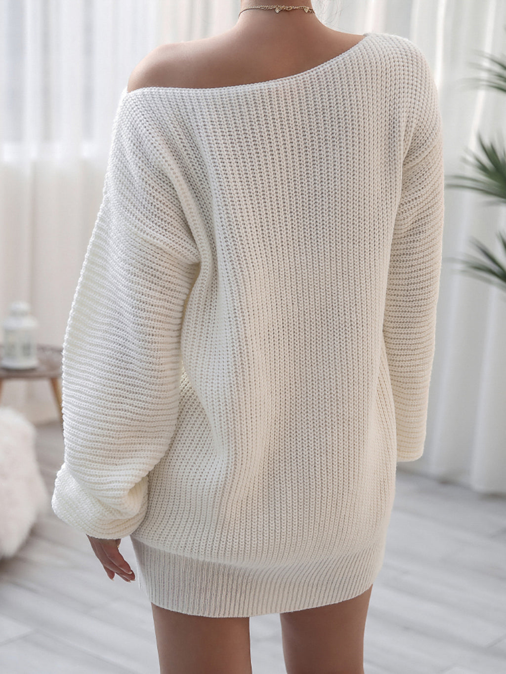 Rib-Knit Mini Sweater Dress - Blushé Belle