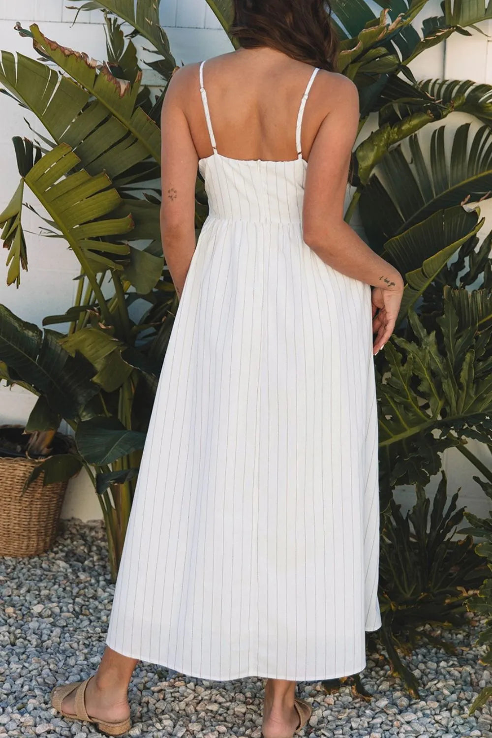 Stripe Square Neck Cami Dress with Pockets - Blushé Belle