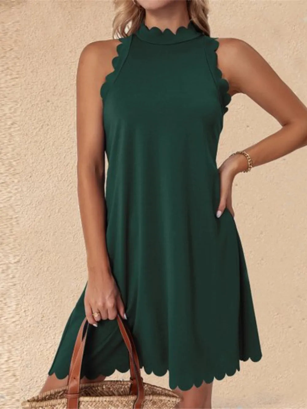 Mock Neck Sleeveless Mini Dress - Blushé Belle
