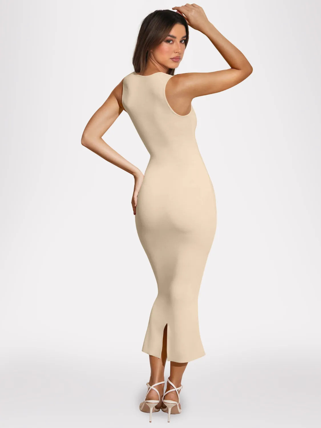 Slit Back Sleeveless Maxi Tank Dress - Blushé Belle