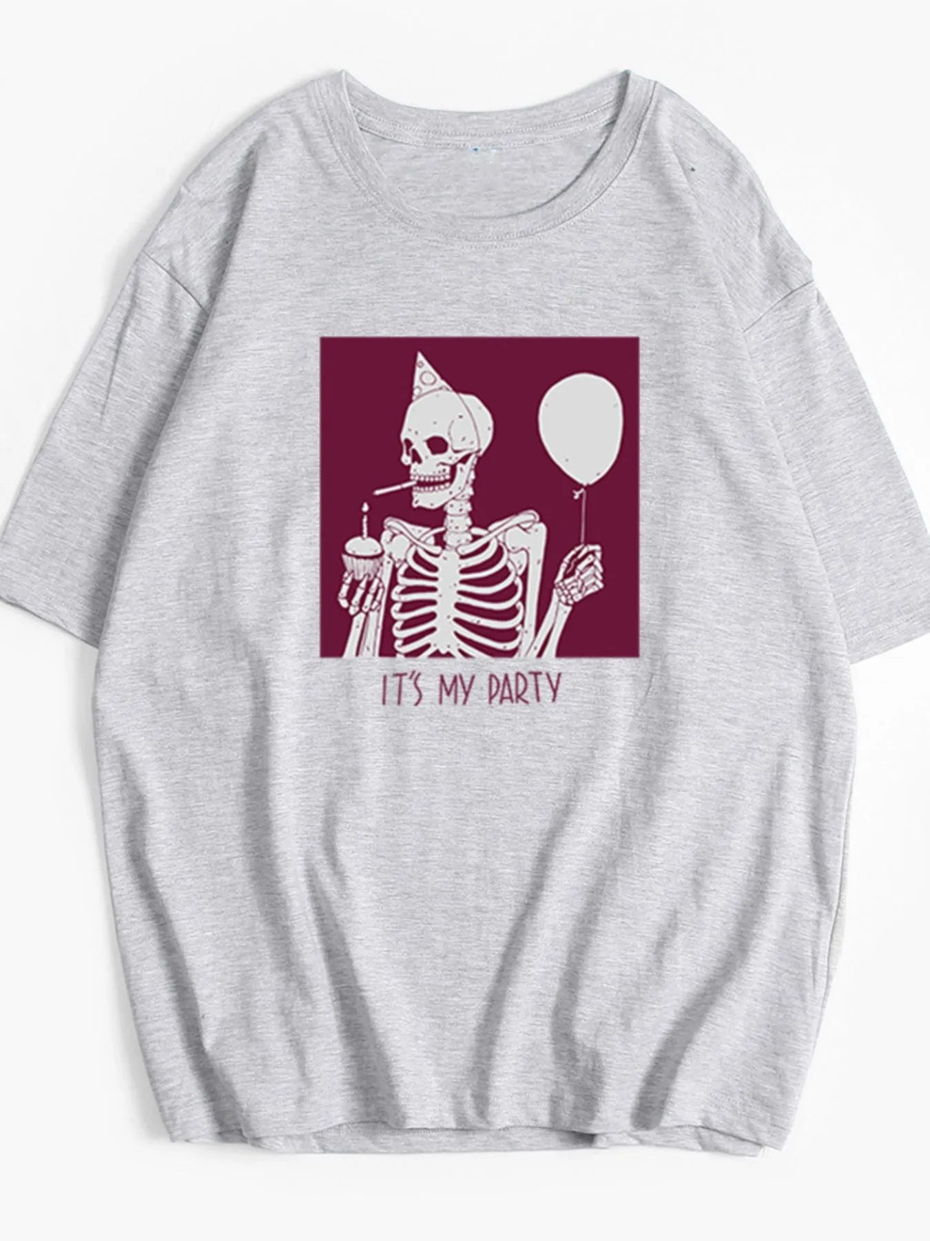 Plus Size Graphic Round Neck Half Sleeve T-Shirt - Blushé Belle