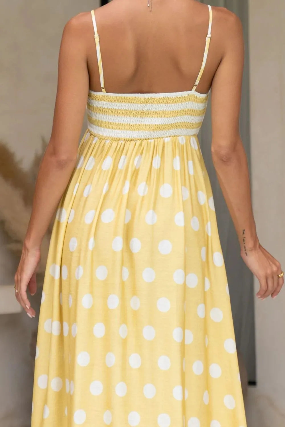 Polka Dot Square Neck Cami Dress - Blushé Belle