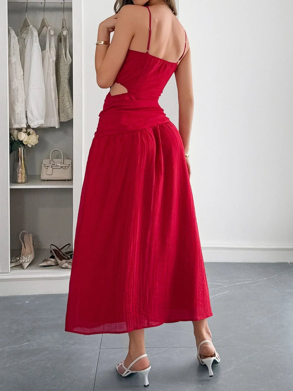 Cutout V-Neck Sleeveless Midi Dress - Blushé Belle
