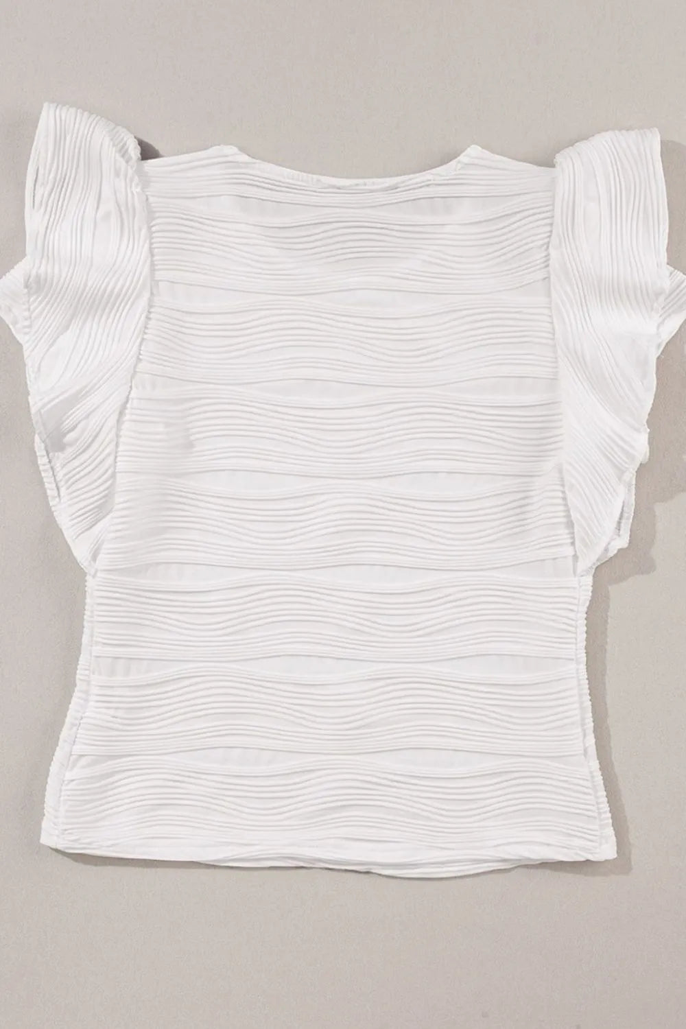 Ruffled Round Neck Textured Top - Blushé Belle