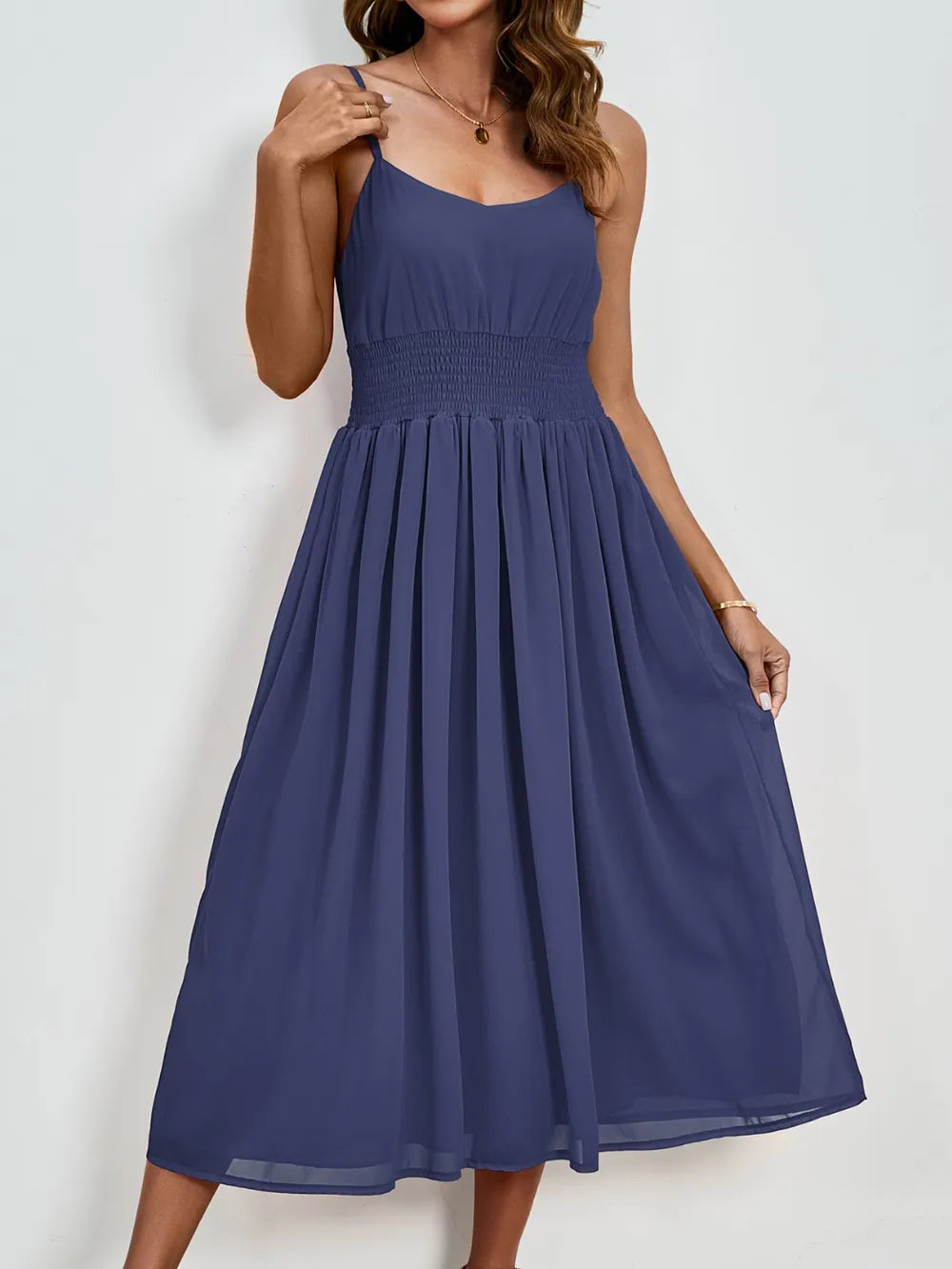 Scoop Neck Midi Cami Dress - Blushé Belle