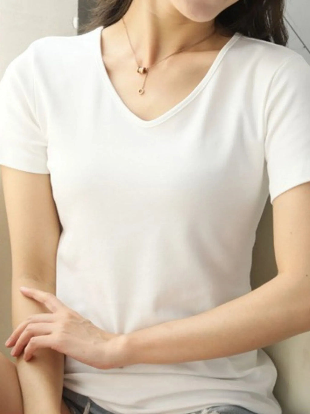 V-Neck Short Sleeve T-Shirt - Blushé Belle