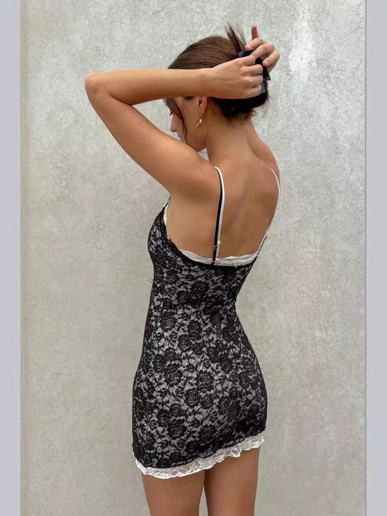 Lace Trim Cami Mini Dress - Blushé Belle