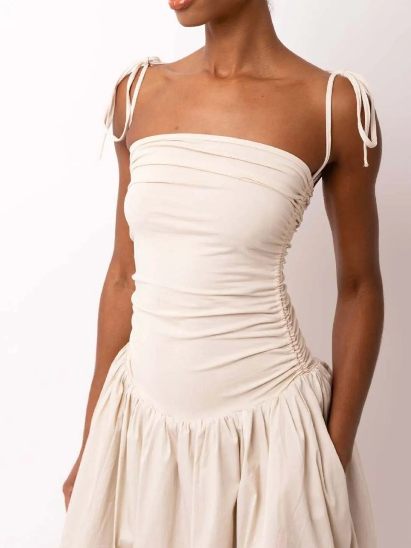 Ruched Sleeveless Midi Dress - Blushé Belle