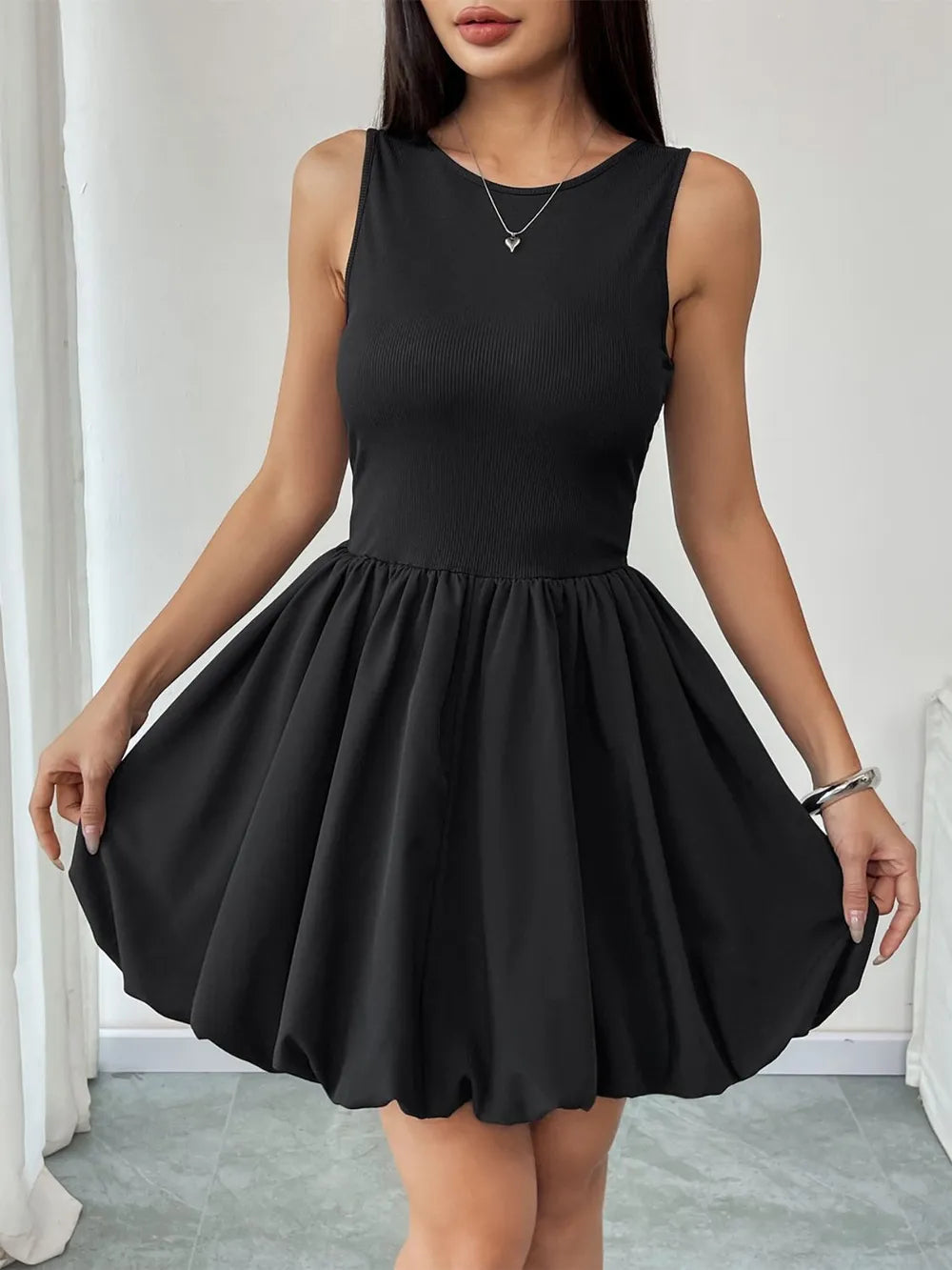 Perfee Ruched Sleeveless Mini Dress - Blushé Belle