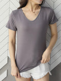 V-Neck Short Sleeve T-Shirt - Blushé Belle