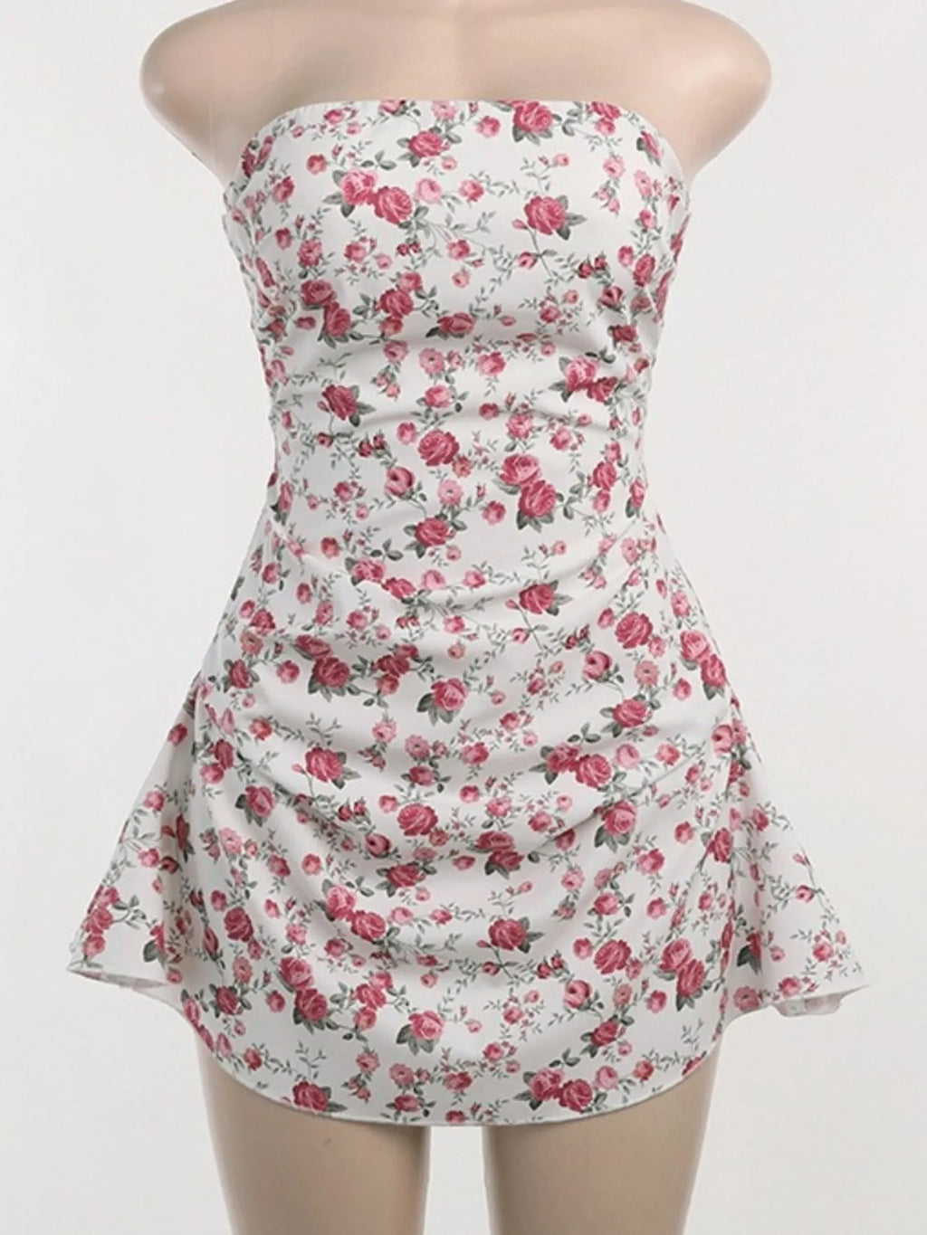 Floral Print Strapless Mini Dress - Blushé Belle