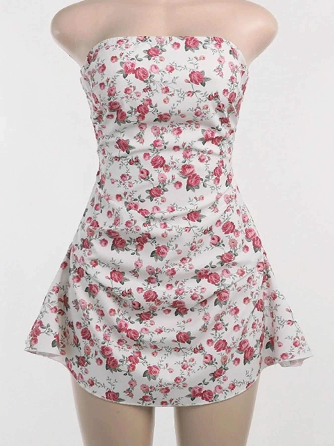 Floral Print Strapless Mini Dress - Blushé Belle