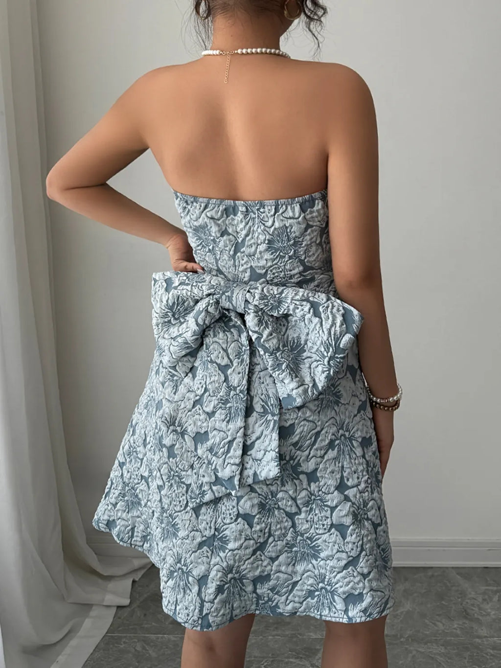 Bow Back Tube Mini Dress - Blushé Belle