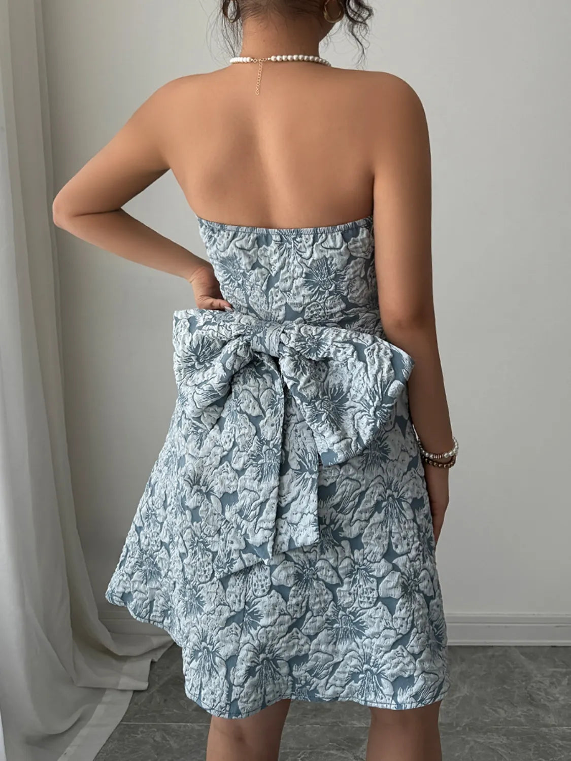 Bow Back Tube Mini Dress - Blushé Belle