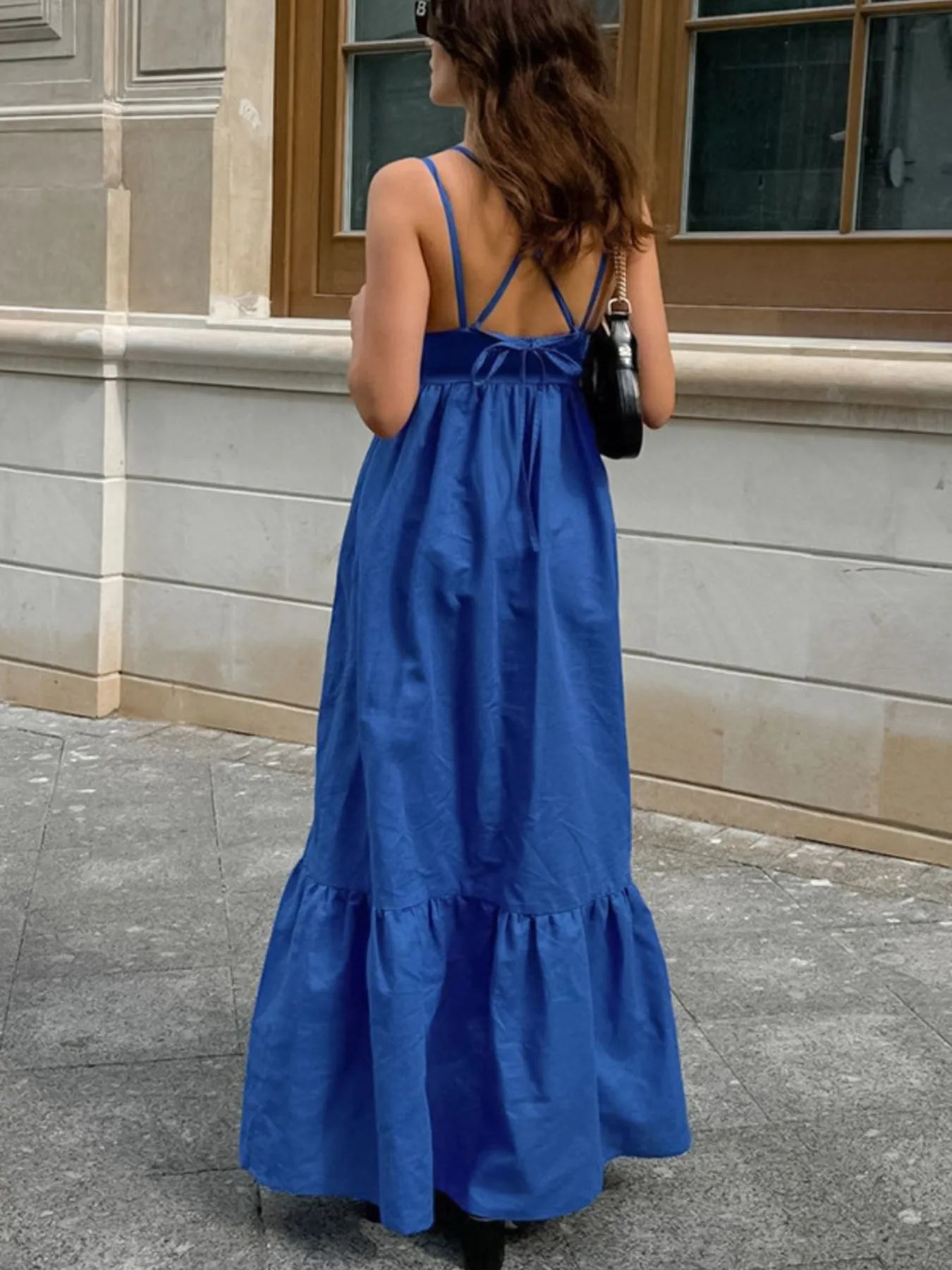 V-Neck Tiered Maxi Cami Dress - Blushé Belle