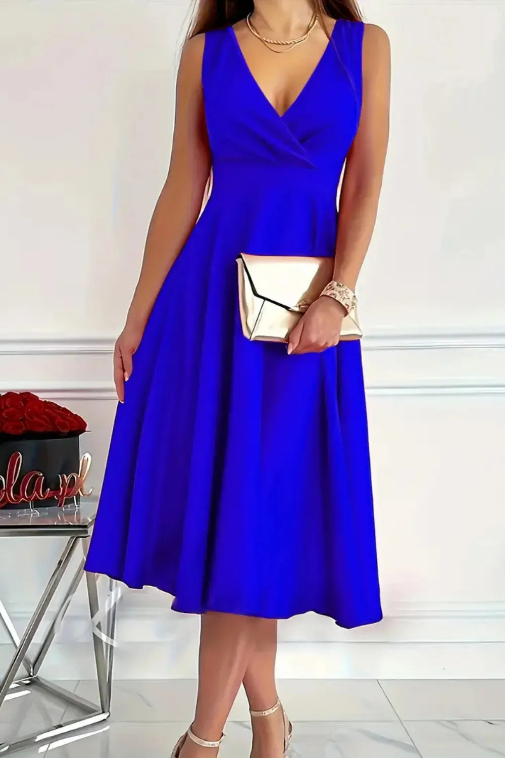 Sleeveless Midi Dress - Blushé Belle