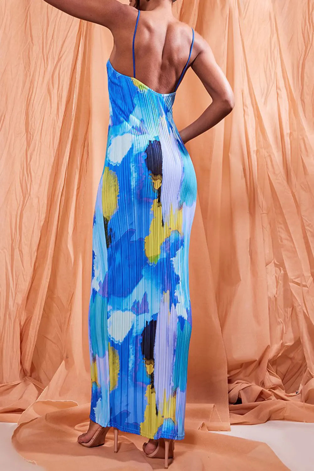 Backless Printed Maxi Cami Dress - Blushé Belle
