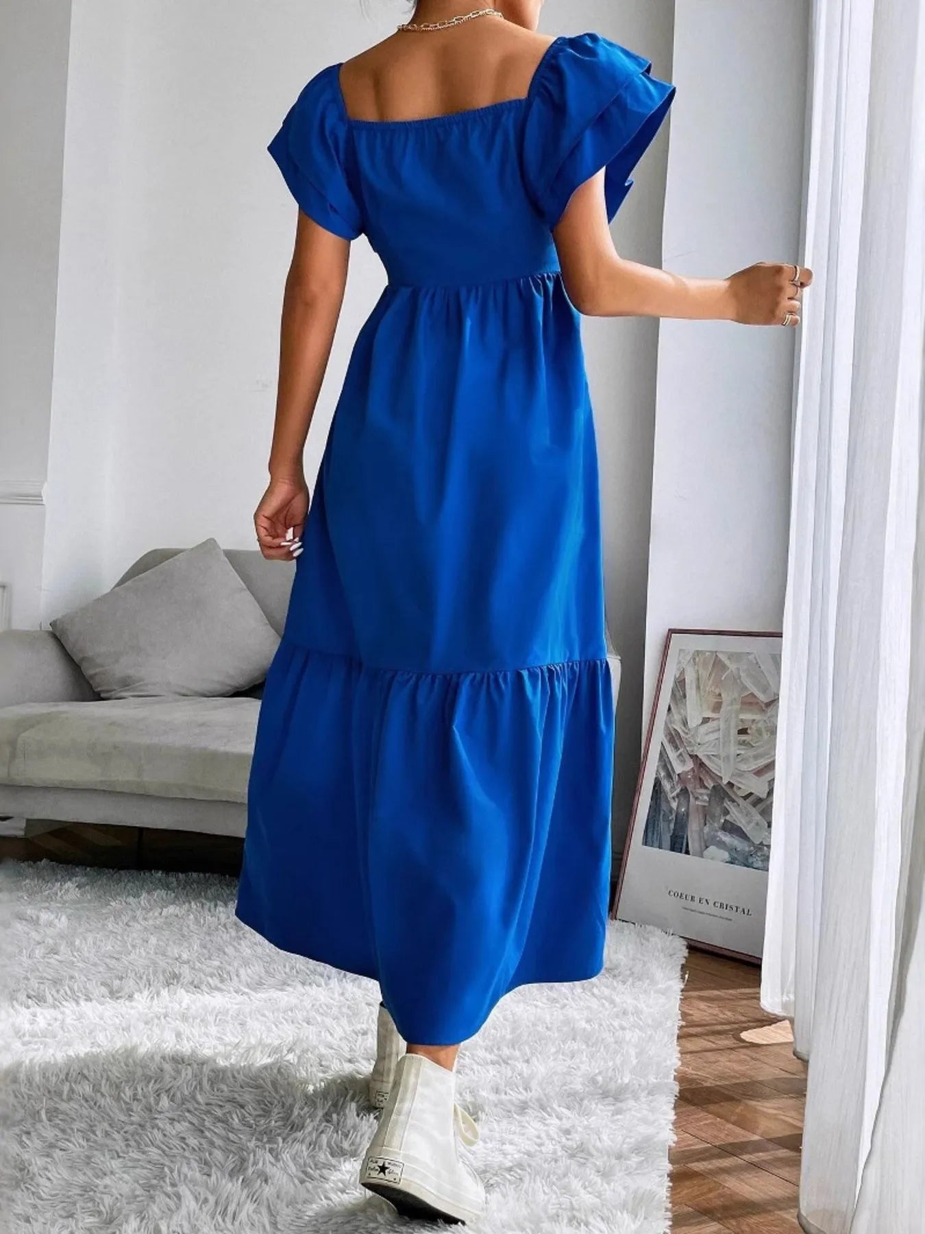 Tiered Square Neck Maxi Dress - Blushé Belle