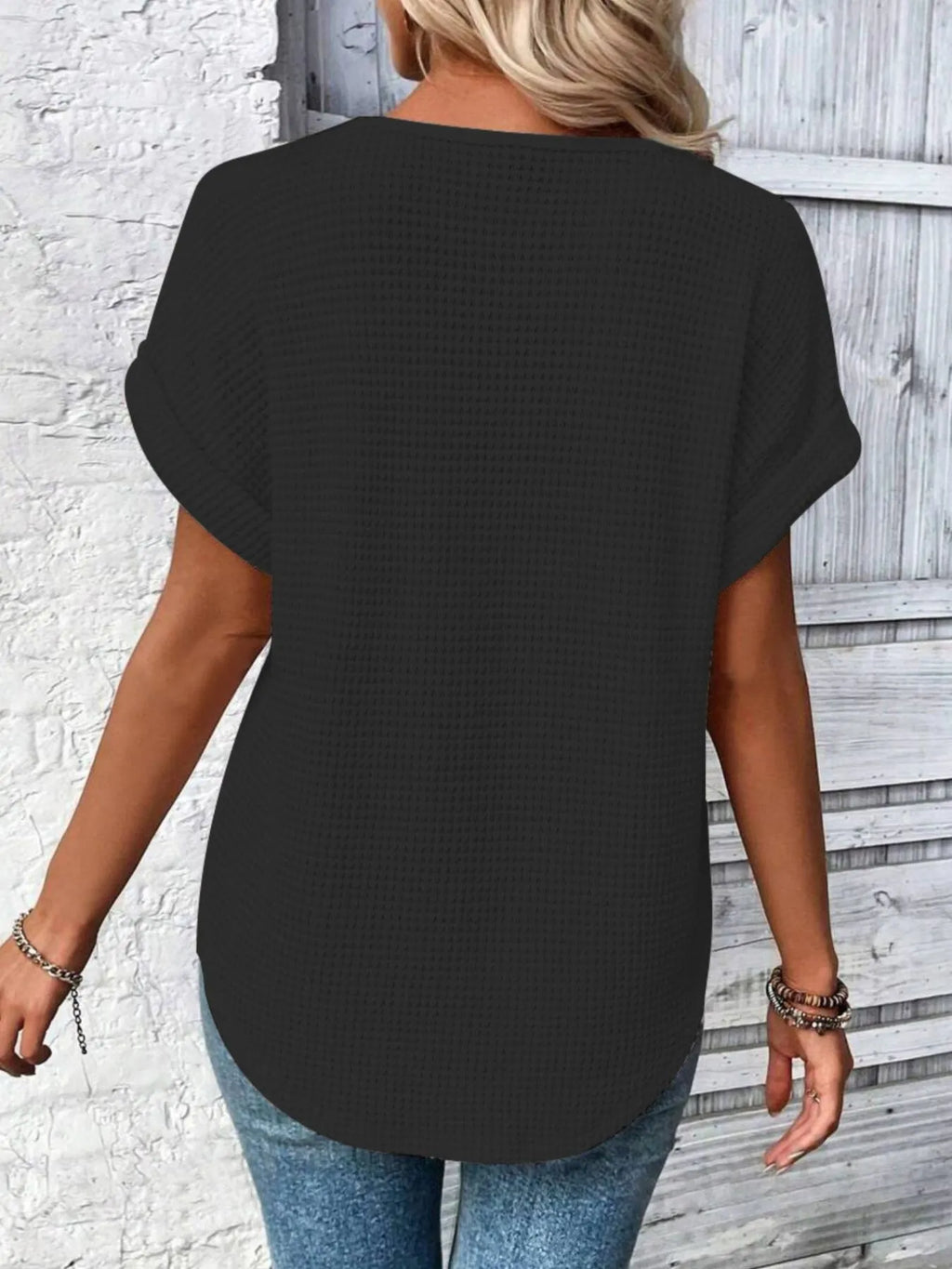 Crochet Lace Short Sleeve Casual T-Shirt - Blushé Belle