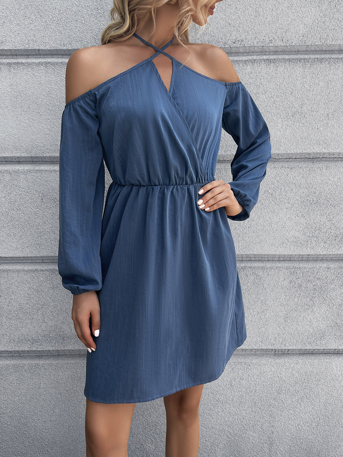 Ivy Lane Cold-Shoulder Crisscross Mini Dress - Blushé Belle