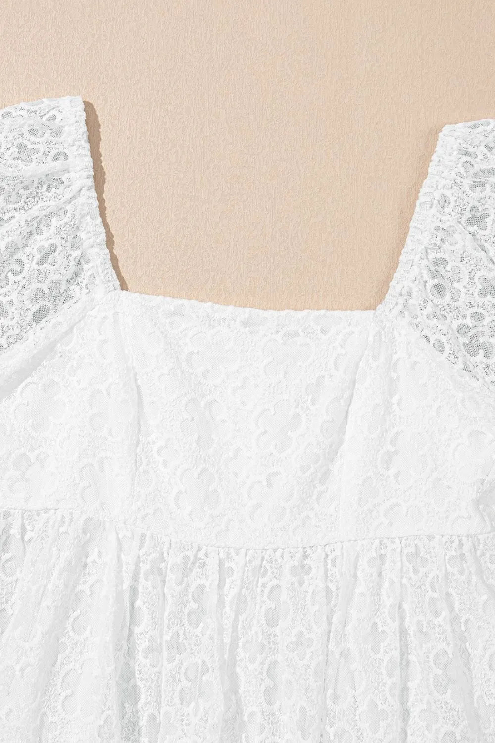 Lace Puff Sleeve Empire Waist Mini Dress - Blushé Belle