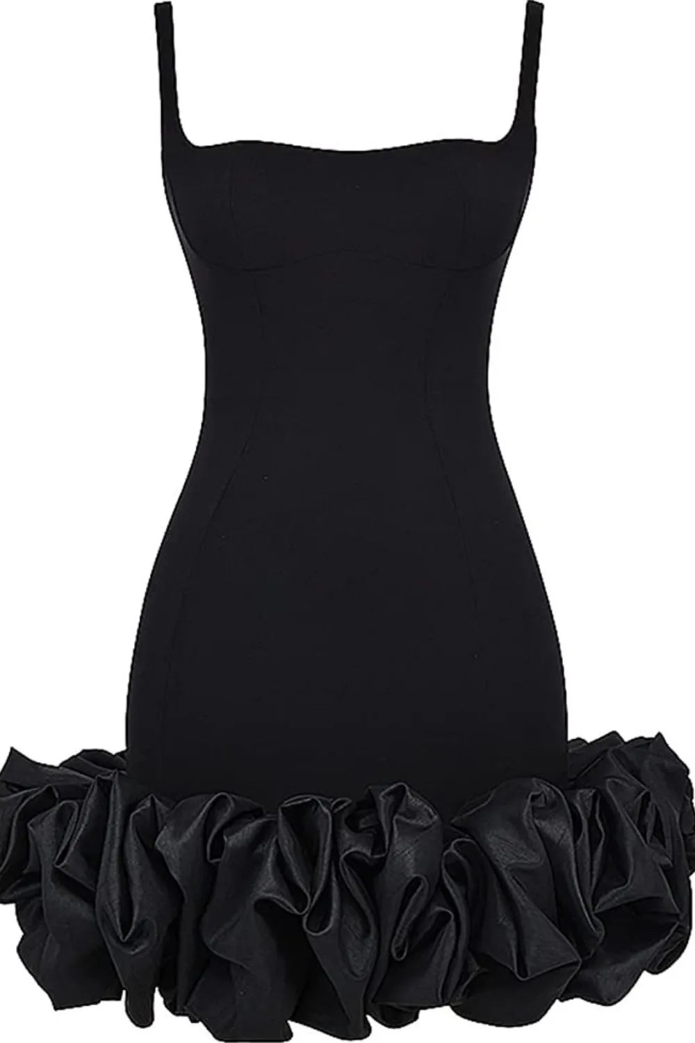 Ruched Square Neck Sleeve Mini Dress - Blushé Belle