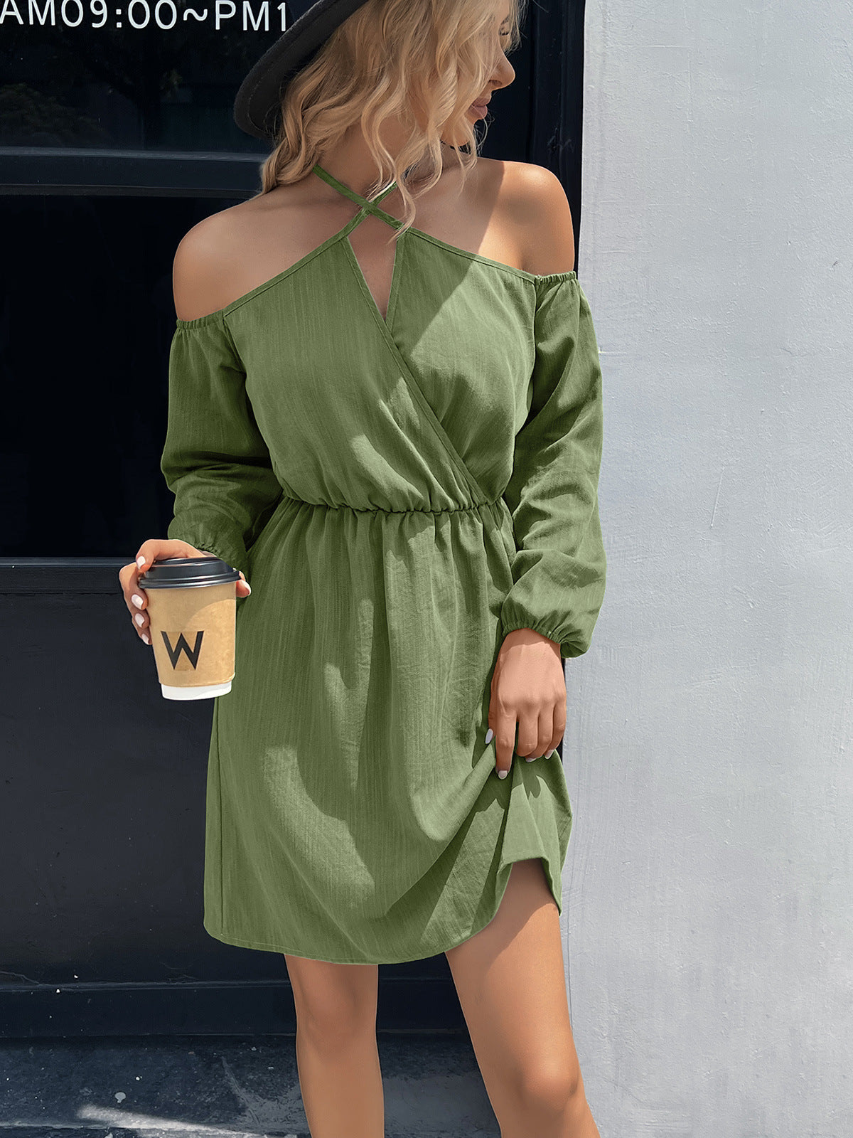 Ivy Lane Cold-Shoulder Crisscross Mini Dress - Blushé Belle