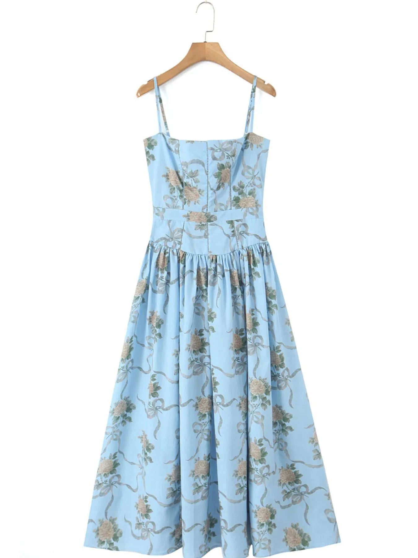 Floral Print Square Neck Cami Maxi Dress - Blushé Belle