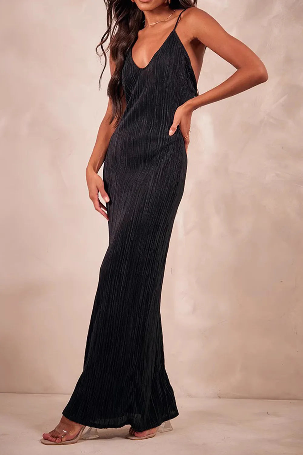 Backless Printed Maxi Cami Dress - Blushé Belle