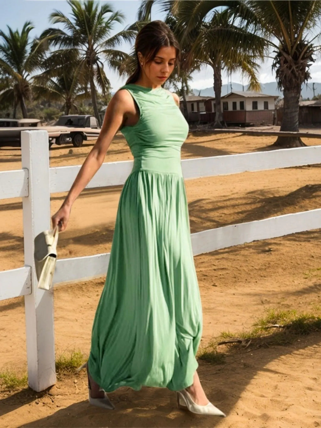 Ruched Sleeveless Maxi Dress - Blushé Belle