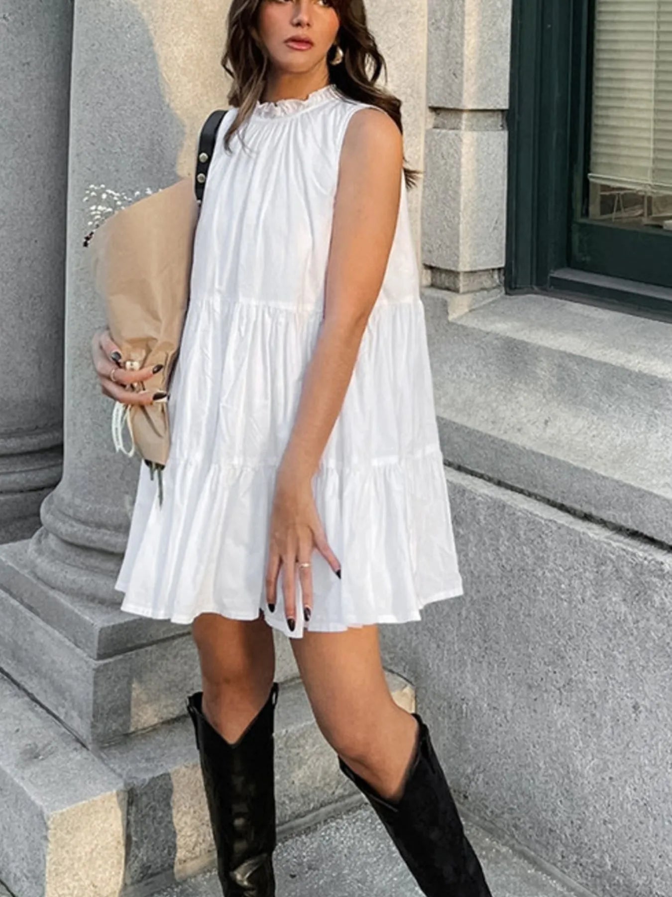 Tiered Sleeveless Summer Mini Dress - Blushé Belle
