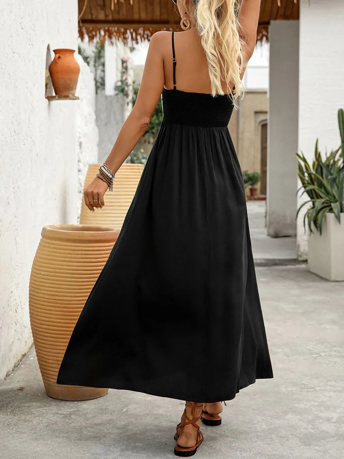 Smocked Midi Cami Dress with Pockets - Blushé Belle