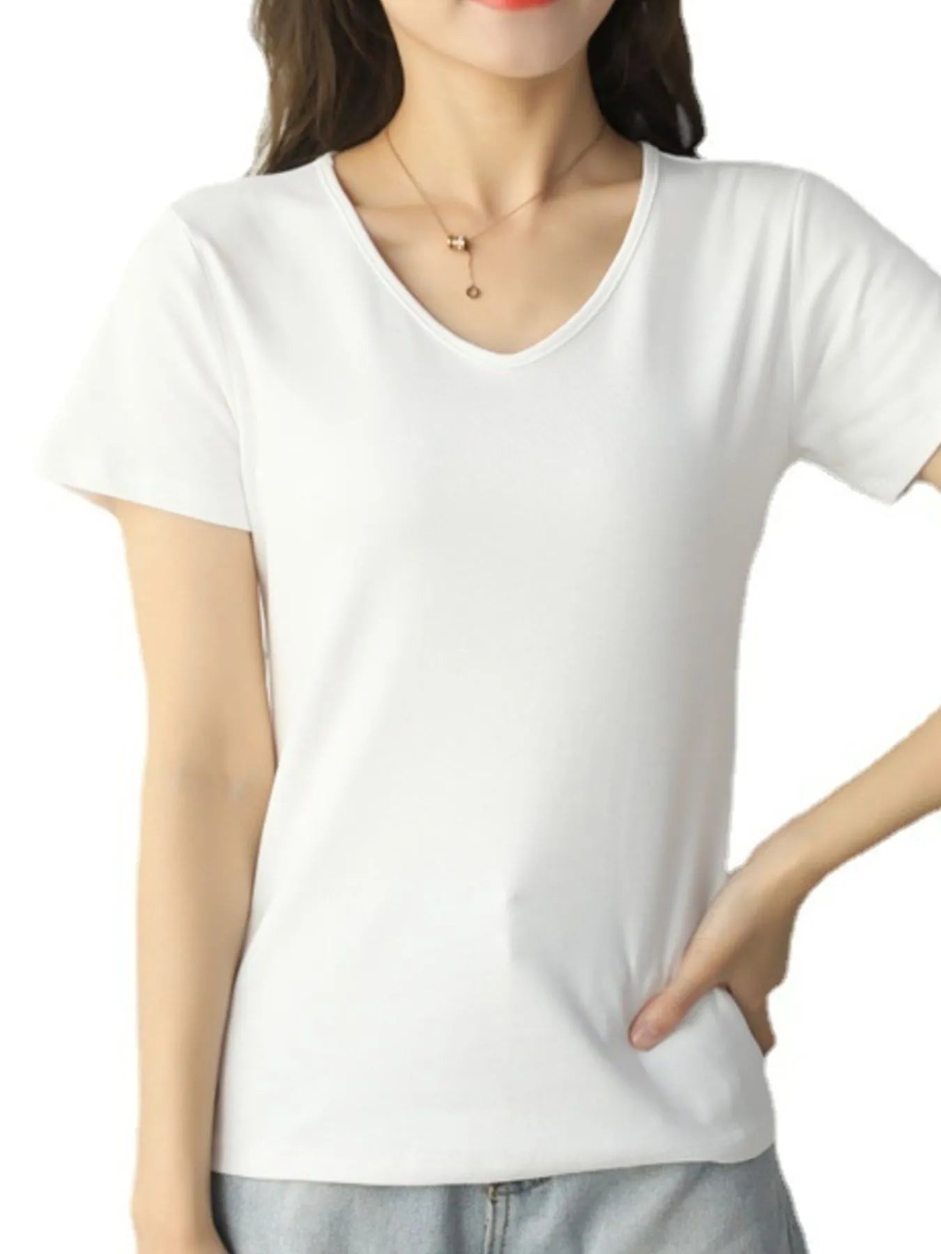 V-Neck Short Sleeve T-Shirt - Blushé Belle