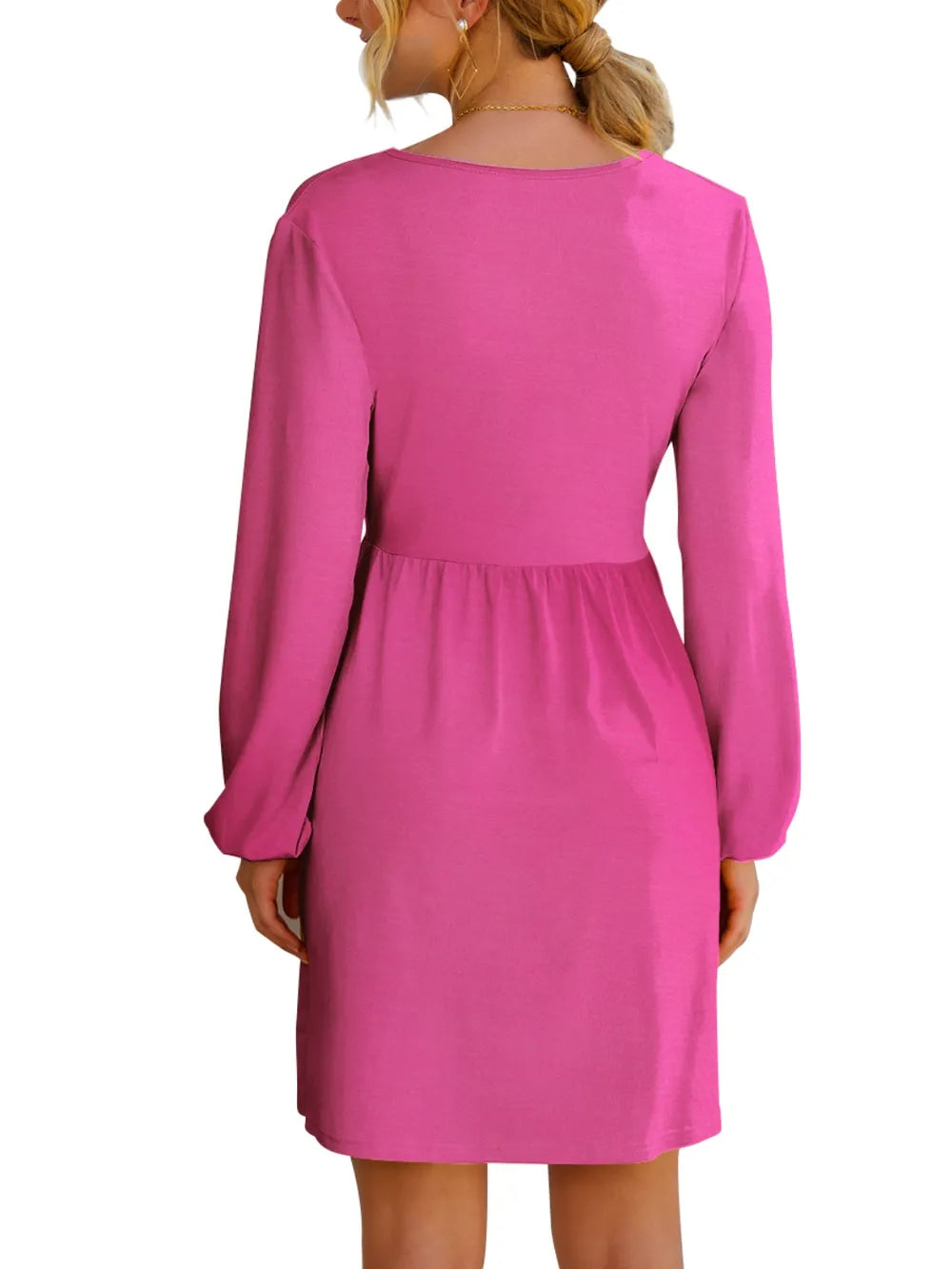 FAM-FAM Surplice Long Sleeve Mini Dress - Blushé Belle