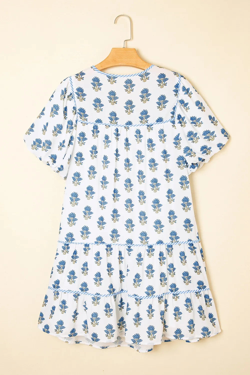 Floral Puff Sleeve Mini Dress with Pockets - Blushé Belle