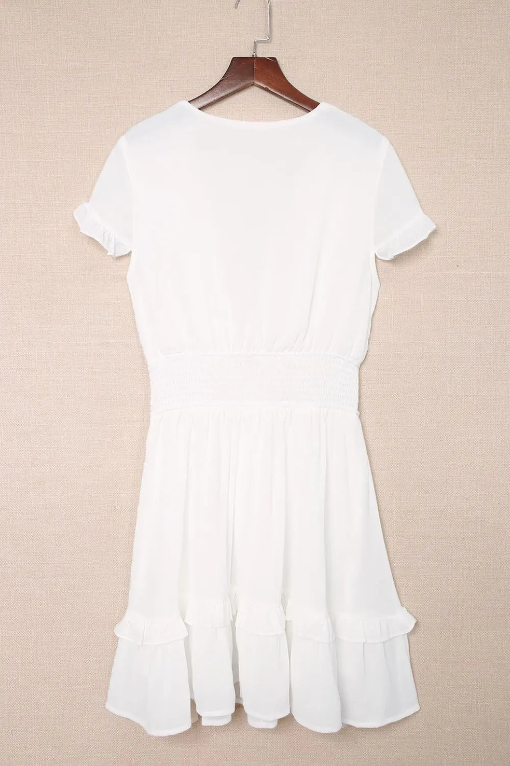 Tie-Front Mini Dress with Smocked Waist - Blushé Belle